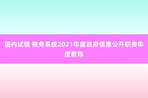 国内试镜 税务系统2021年度政府信息公开职责年度敷陈